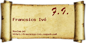 Francsics Ivó névjegykártya